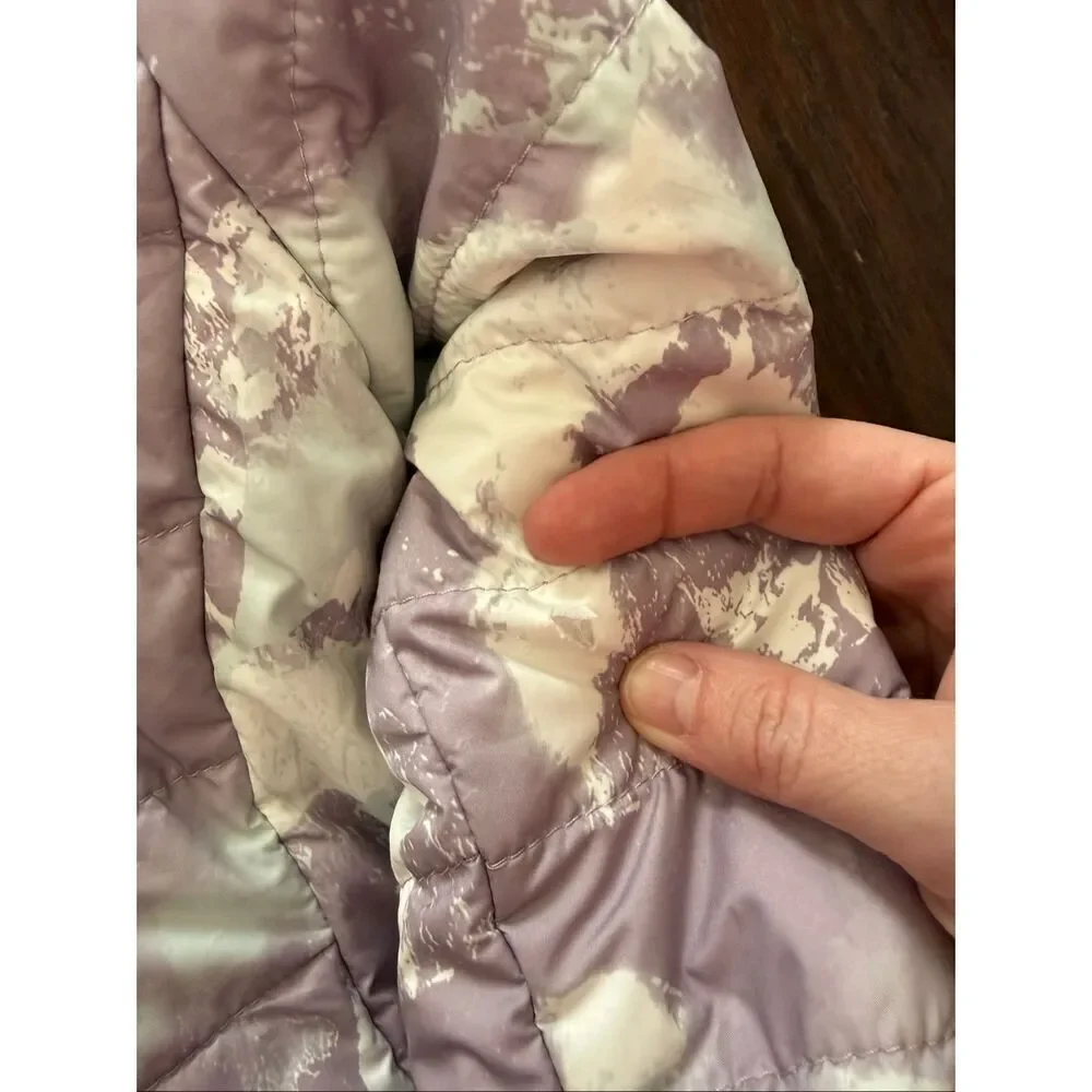 The North Face Girls Large Reversible Mossbud Swirl Purple Mountain Coat